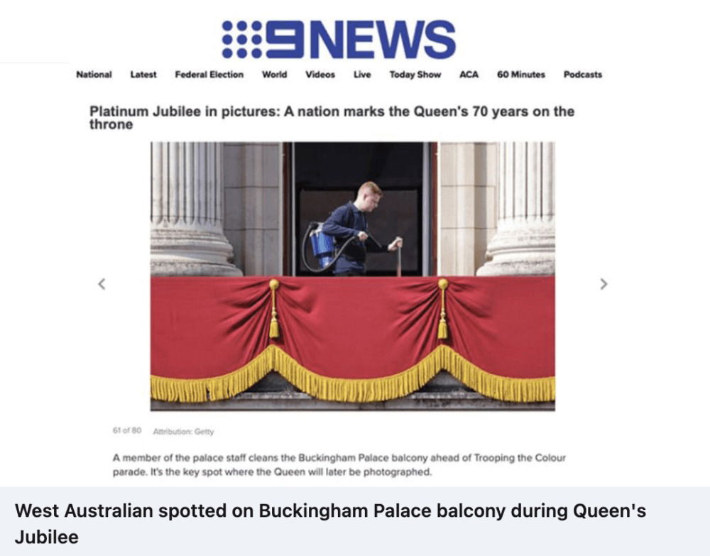 Pacvac Backpack Vacuum Cleaner Adorning the Balcony of Buckingham Palace