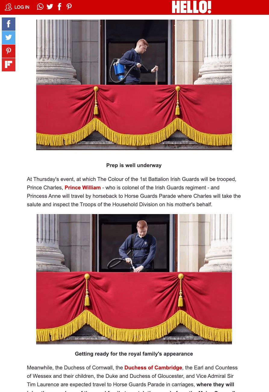 Buckingham Palace staff using Pacvac Vacuum Cleaner For Cleaning